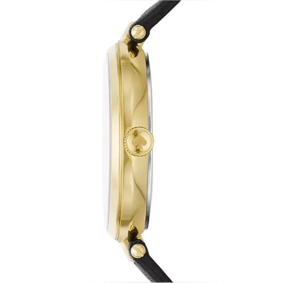 Kate Spade New York Holland Rose Bush Black Leather Strap Watch - Picture 4 of 11